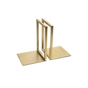 Iron Gold Color Bookends <b>Book</b> Stand Customized Size And Shape Bookends For Home <b>Books</b> Shelf Storage Use - Product Image 1