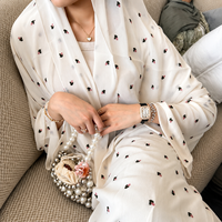 Nouvelle Abaya de luxe Nida Modest noire ornée de perles, style Dubaï, pour femmes adultes, faite à la main avec des cristaux, col en V ouvert sur le devant