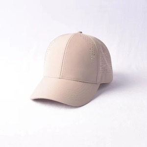 New Design Breathable Unisex 6-Panel Laser Cut <b>Baseball</b> <b>Cap</b> Custom Logo <b>Plain</b> Sports Hat with Street Style Dot Pattern - Product Image 4
