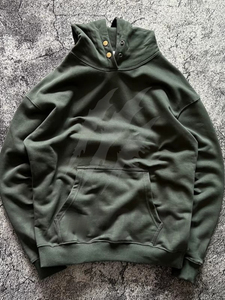 Unisex Quarter <b>Zip</b> Sweatshirt Regular Fit Solid Color Casual Knitted Cotton <b>Hoodie</b> Front <b>Pocket</b> Button Collar Winter Style - Product Image 1