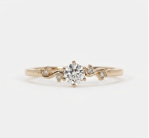 แหวนเพชรหมั้นทองคำแท้ 14K คุณภาพสูง คลาสสิก น้ำหนัก 0.29 กะรัต พร้อมเพชรทรงกลมเจียระไนบริลเลียนต์สี E ระดับความสะอาด VS จากแล็บ - Product Image 1