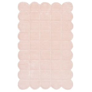 พรมขนสัตว์นิวซีแลนด์ถักมือ ลายตารางสีชมพูอ่อน สำหรับเด็กและห้องเด็กอ่อน เหมาะสำหรับห้องนอนและห้องเล่น - Product Image 5