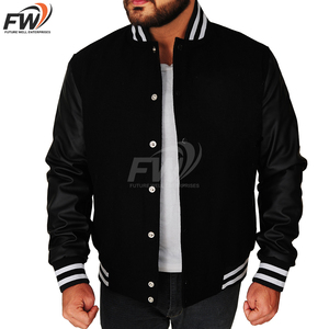 Chaqueta Varsity Personalizada de Alta Calidad con Logotipo Personalizado, Estilo Otoñal, Chaqueta de Lona y Cuero para Hombre, Estilo Urbano, Transpirable, Venta al Por Mayor - Product Image 5