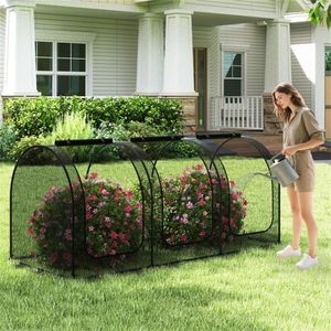 Serre de protection pour plantes en maille de nylon haute densité verte 108"x48"x47" avec porte zippée pour légumes et jardinage - Product Image 4