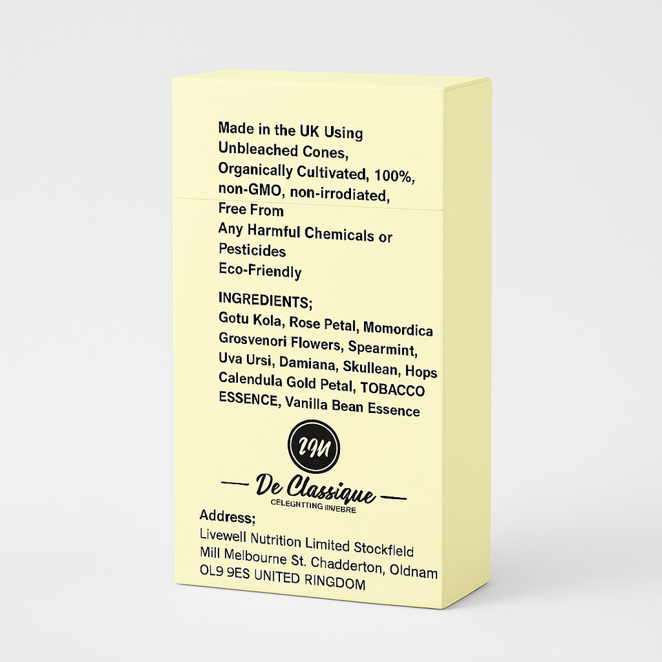 De Classique Calm Organic Dried Blended Herbal Pre-Rolled Cigarettes 20 ...