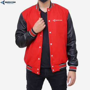 Wool Body Leather Sleeve Varsity <b>Jacket</b> Custom Embroidered Letterman <b>Jacket</b> - Product Image 2