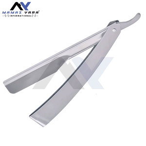 Navajas de afeitar de acero inoxidable para barbería, tipo Shavette con bloqueo deslizante, de un solo filo, para afeitar barba, bigote, cuello y cabeza. - Product Image 5