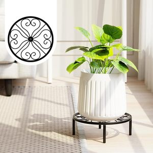 Multipurpose Metal Plant <b>Stand</b> Round Iron Flower <b>Pot</b> <b>Stand</b> Heavy Duty Raised Display Riser for Planters Kitchen <b>Pots</b> Fruit Bowl - Product Image 3