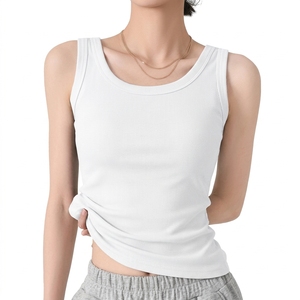 Wholesale <b>Women</b> Embroidered Tank Top Premium Cotton <b>Sleeveless</b> Casual <b>Shirt</b> Custom Logo Private Label Manufacturer - Product Image 2