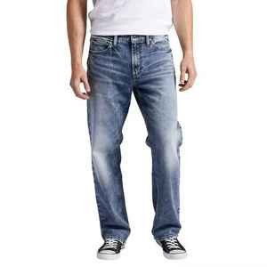 Jeans en denim décontractés pour hommes, coupe classique, confortables, respirants, tissu doux, durables, pour un usage quotidien, fabrication en gros - Product Image 2