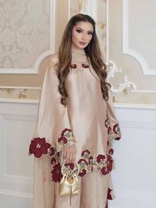 Ramdev Trading Indian <b>Women's</b> Heavy Japan Roman Glass Material Quick Dry Modern Style Embroidery Work <b>Kurta</b>/Kurti Set Wedding - Product Image 2