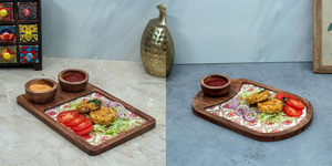Vente en gros de plateau de service en bois naturel au design rustique moderne plats imprimés en émail de la meilleure qualité taille personnalisée pour un usage domestique par FWE - Product Image 5