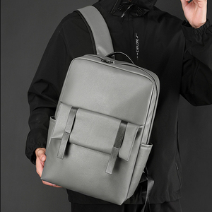 Genuine Leather Business Backpack Male Minimalist Style Zipper Closure 20-35L Capacity Waterproof Softback Daily Use - Product Image 2