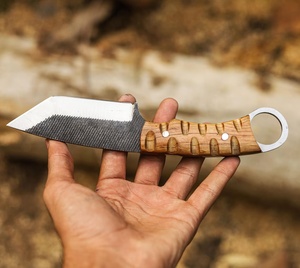 มีดล่าสัตว์ทำมือจากสแตนเลสสตีล ยี่ห้อ Pasha Enterprises ด้ามไม้ ปลอกหนัง ใบมีดแบบ Fixed Grade สำหรับกิจกรรมกลางแจ้ง - Product Image 2