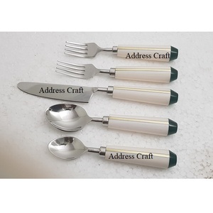 Stainless Steel <b>Flatware</b> <b>Set</b> Marble Handle PVD Gold Plated Cutlery For Luxury Home Hotel Restaurant Dining Table Place Setting - Product Image 6