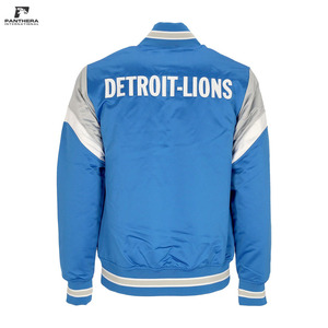 เสื้อแจ็คเก็ตทีม OEM ผ้าซาติน พร้อมโลโก้เบสบอลแบบกำหนดเอง ดีไซน์แบบ Varsity ผ้าริบถัก สำหรับผู้ซื้อจำนวนมากทั่วโลก - Product Image 4
