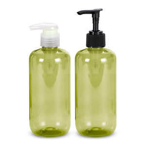 Bouteilles pulvérisatrices rondes en plastique PET 10oz 17oz 27oz 32oz Emballage cosmétique personnalisé pour les soins capillaires Shampooing Gel douche Lotion - Product Image 1