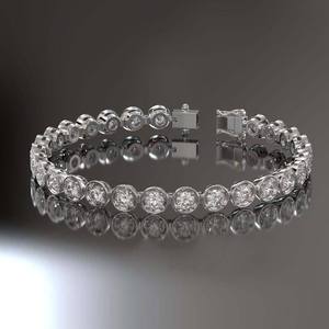 สร้อยข้อมือเทนนิสทรงกลมประดับมอสซาไนต์เงินแท้ 925 สีขาว เครื่องประดับคุณภาพสูงสำหรับผู้หญิง สร้อยข้อมือหรูหรา แฟชั่น ของขวัญ - Product Image 4