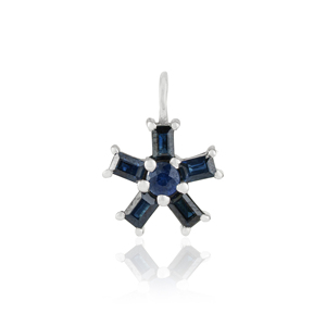 Nouveautés : Ensemble boucles d'oreilles et pendentif en argent 925 avec saphir bleu en forme d'étoile, bijoux pour femmes, prix de gros, usage quotidien - Product Image 4
