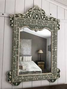 Miroir mural carré moderne fait main en argent avec incrustation d'os, taille personnalisée, pour la maison, l'hôtel, le restaurant - Product Image 6