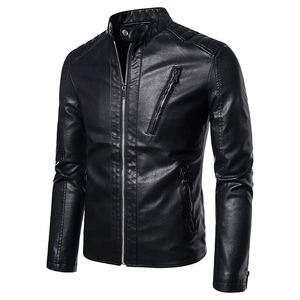 Veste en cuir véritable originale de haute qualité pour homme, veste d'hiver à manches longues, fermeture éclair, OEM, personnalisation, veste de motard pour homme - Product Image 1