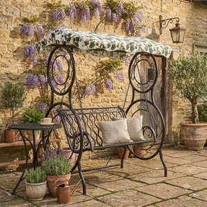 Heavy Duty Rustproof Hot Dip Galvanized Wrought Iron Victorian <b>Outdoor</b> Patio <b>Swing</b> <b>Chair</b> for Garden Furniture Seat 2 People - Product Image 4