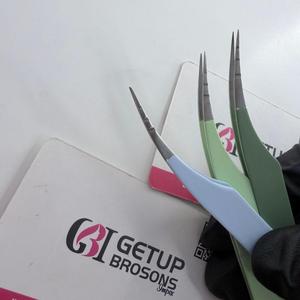 ชุดแหนบต่อขนตา GETUP BROSONS IMPEX GBI รุ่นใหม่ แบบแยกส่วน ทำจากสแตนเลสสตีล ปลายเคลือบเรียบ ขนาด 10 มม. สีชมพู ฟ้า เขียว บรรจุกล่อง - Product Image 5