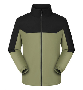 Chaqueta cortavientos para hombre con bloques de color, forro polar, cuello alto, cierre de cremallera, a prueba de viento, informal, de poliéster, corte regular para otoño - Product Image 2