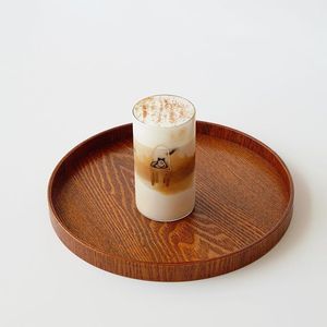Plateau de service rond en bois classique et durable pour le pain, les gâteaux, les desserts, le fromage, la charcuterie - Product Image 1