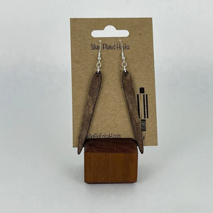Wood Female Cuff <b>Earrings</b> Handmade Classic Style Rectangular Pendant with <b>Wing</b>-shaped Design FAIZA CRAFT - Product Image 5
