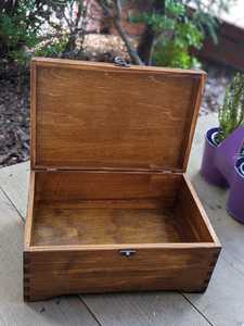 Handmade Solid Wood <b>Treasure</b> Chest Storage <b>Box</b> with Vintage Design for Jewelry Keepsakes Gifts and Home Decoration - Product Image 4