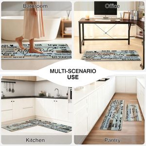 Set di Tappeti da Cucina Stile Fattoria, 2 Pezzi, Tappetini Antiscivolo Lavabili, Passatoia per Cucina - Product Image 4