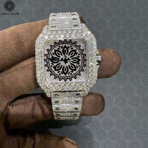 Montre de luxe vintage sertie de diamants, acier inoxydable, mouvement mécanique analogique 20 mm, cadran 40 mm, fermoir pliant, unisexe, tendance - Product Image 1