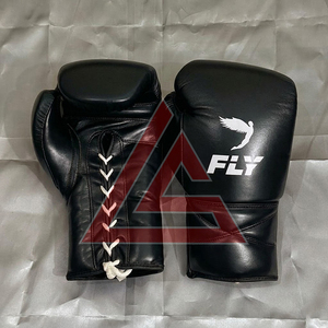 Gants de boxe Superlace X Black Fly sur mesure, neufs, 100% cuir véritable, professionnels, pour la boxe. - Product Image 2