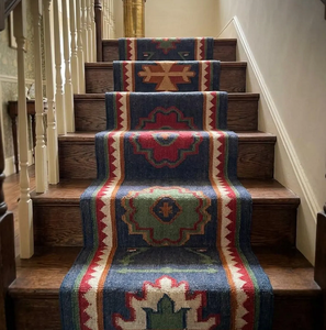 Colorful Geometric Southwestern Stair <b>Runner</b> Rug Navajo Style Boho Tribal Wool Carpet Rustic Farmhouse Hallway Decor <b>Runner</b> - Product Image 1
