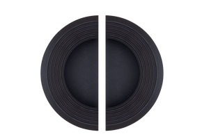 Juego de tiradores modernos de acero inoxidable y aluminio, redondos, circulares, de media luna, en oro rosa, negro mate, PVD dorado, para puertas y gabinetes. - Product Image 2