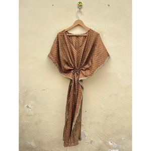 Ethinic Craft Hub Pure Silk Kaftan Dress for Women Long Tunics Gowns <b>Robes</b> Holiday Leisure <b>Swim</b> Cover-Up Lounge Resort Wear - Product Image 3