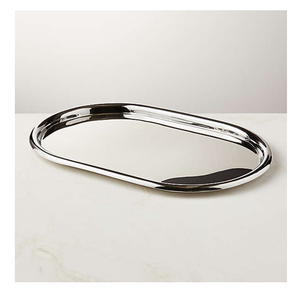 New Standard Hand-crafted Oval Shape Stainless Steel Serving <b>Tray</b> Eco-Friendly Kitchenware & tableware Food <b>Storage</b> <b>Tray</b> - Product Image 1