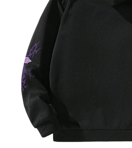 Sweat à capuche unisexe SHY SPORTS personnalisé avec impression DTF et broderie, 100 % coton, motif graphique lettres croisées de haute qualité, cordon de serrage - Product Image 3