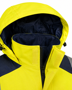Veste de sécurité haute visibilité réfléchissante, imperméable, à capuche, jaune, en tissu Oxford, unisexe, pour le travail industriel, personnalisable, vente en gros - Product Image 5