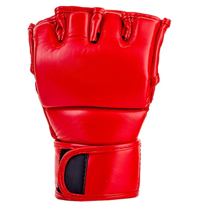 Gants d'entraînement de grappling en PU pour la MMA, avec fermeture réglable, design demi-doigts, impression personnalisée, pour l'hiver et toutes les saisons, vente en gros - Product Image 1
