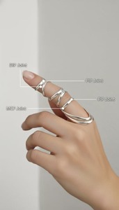 <b>Adjustable</b> Sterling <b>Silver</b> Plated Finger Splint <b>Ring</b> EDS & Arthritis Support Brass <b>Ring</b> Minimalist Multi Layard Wholesale <b>Ring</b> - Product Image 1