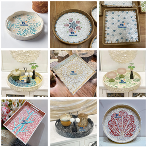Bandeja de Nácar, Serie Artesanal Hecha a Mano, Bandeja de Nácar de Vietnam, Decoración de Muebles de Fábrica - Product Image 2