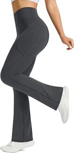 Women's High Rise <b>Flare</b> <b>Leggings</b> Bootcut Yoga Pants Stretch Workout Trousers with Pockets - Product Image 5