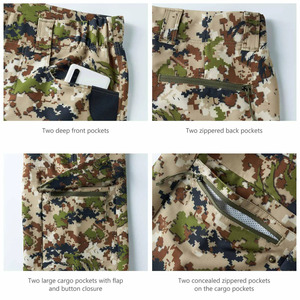 OEM Custom Unisex <b>Camouflage</b> Hunting Pants Waterproof Ripstop Polyester Outdoor Cargo Workwear Trousers Multi Pocket - Product Image 4