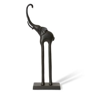 Sculpture élégante d'éléphant en métal pour table basse, présentoir d'étagère et collection de décoration intérieure contemporaine - Product Image 3