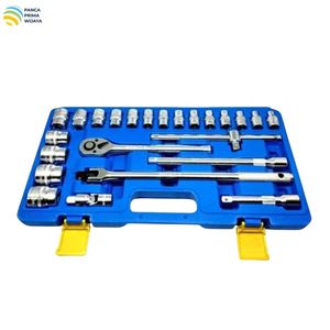 Jeu de clés à douilles en chrome vanadium de haute qualité, 24 pièces |   Kit d'outils de réparation automobile 6 pièces avec boîte de rangement en PVC, embout de 1/2 pouce - Product Image 5