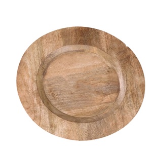Plato de Madera con Forma Irregular, Diseño Wabi Sabi, Color Sólido, Platos y Vajilla, Plato para la Cena, Plato Redondo para Servir, Madera - Product Image 3
