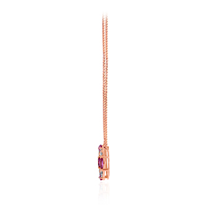 Collier en or rose avec pendentif en saphir rose taille marquise et diamant, style minimaliste pour femme, à porter au quotidien - Product Image 3