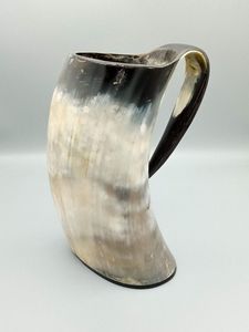 Mug authentique en corne de buffle, mug vintage en corne de buffle avec poignée, tasse à bière résistante à la chaleur pour les fêtes, forme naturelle, pour boissons - Product Image 6
